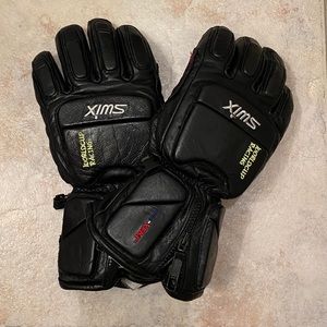 SWIX Cortina Black Leather Padded Ski Race Gloves